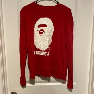 Used bape crewneck size XL fits like a large